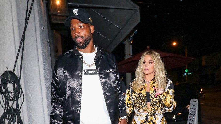 Tristan Thompson and Khloe Kardashian walking together