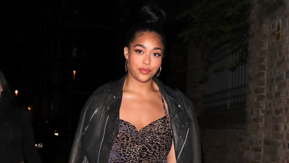 jordyn woods wearing a leopard outfit