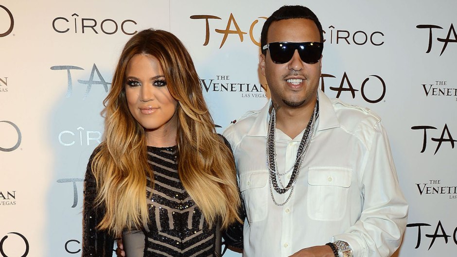 Khloe Kardashian Wearing a Black Dress with French Montana