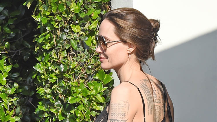 angelina jolie back tattoos son pax