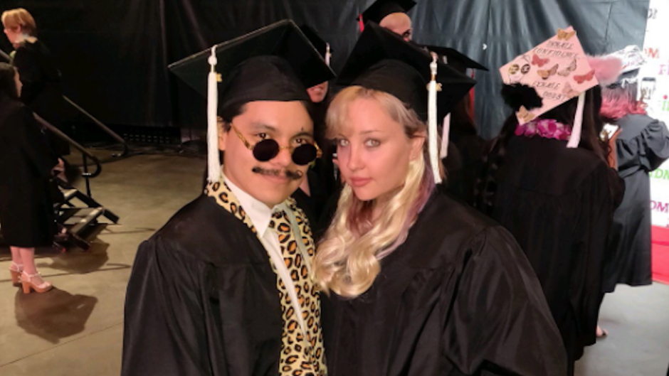 Amanda Bynes Graduating from FIDM With a Friend