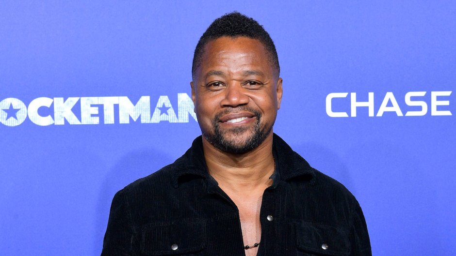 Cuba Gooding Jr Smiles in Black Dress Shirt at Rocketman Premiere Groping Allegations NYC