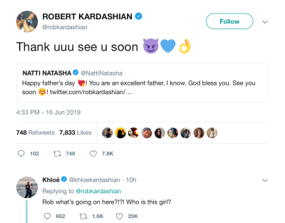 Khloe Kardashian Reacts to Rob Kardashian on Twitter
