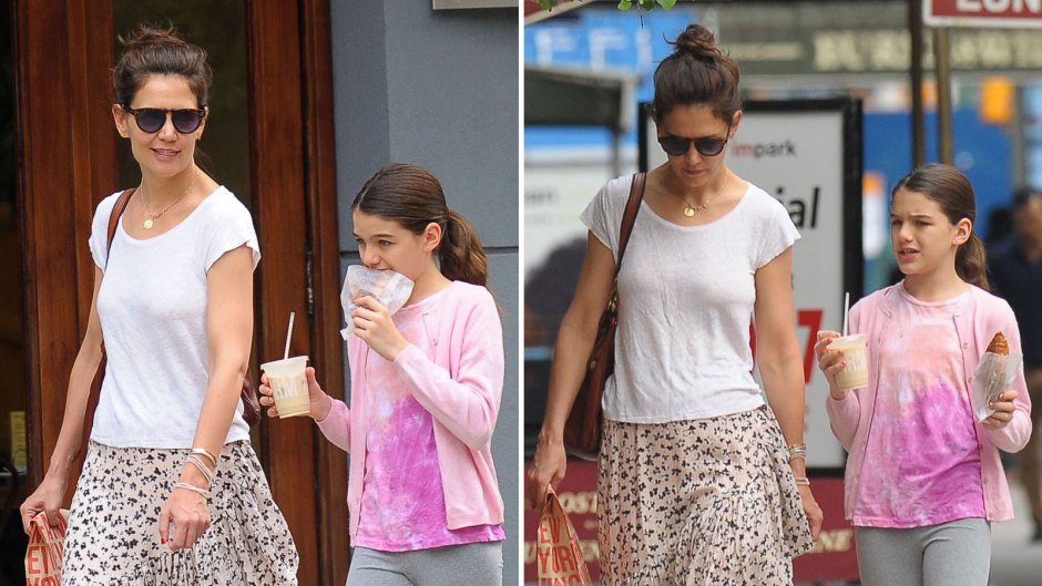 Katie Holmes and Suri Cruise Walking and Enjoying Treats in NYC