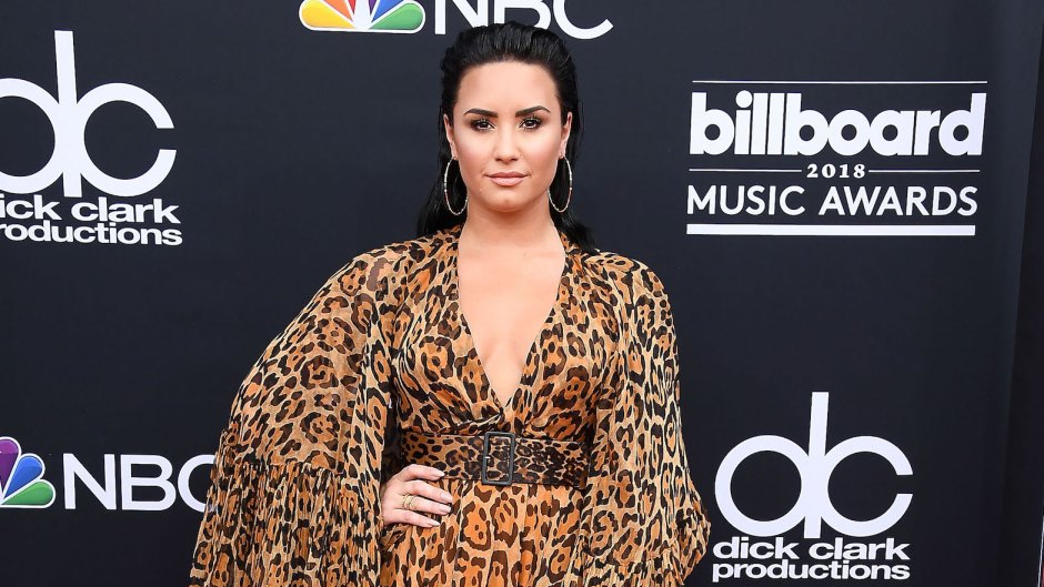 Demi Lovato Wearing a Leopard Dress