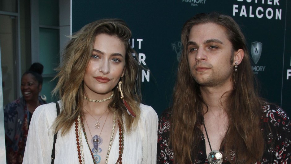 Paris Jackson Wearing a White Top With Shorts on a Carpet and Her Boyfriend Gabriel Wearing a Patterned Shirt