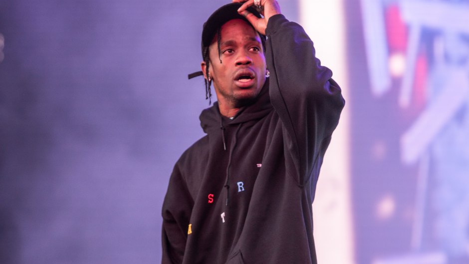 Travis Scott Looks Worried on Stage at Concert