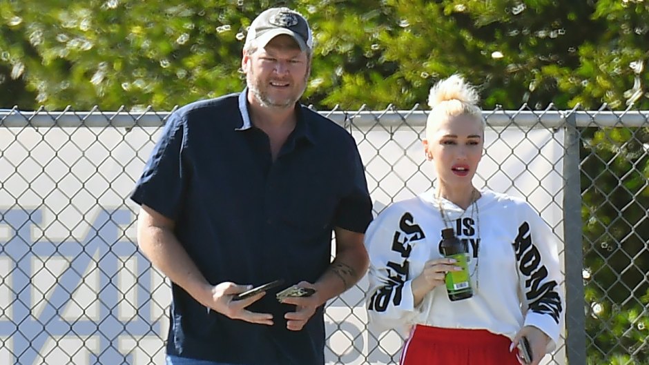 Blake Shelton With Gwen Stefani at a Game
