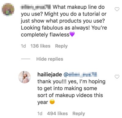Hailie Jade Teases Makeup Tutorials