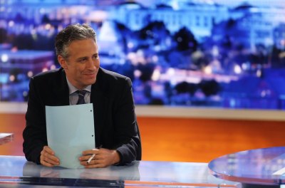 Jon Stewart on the set of The Daily Show in 2008.